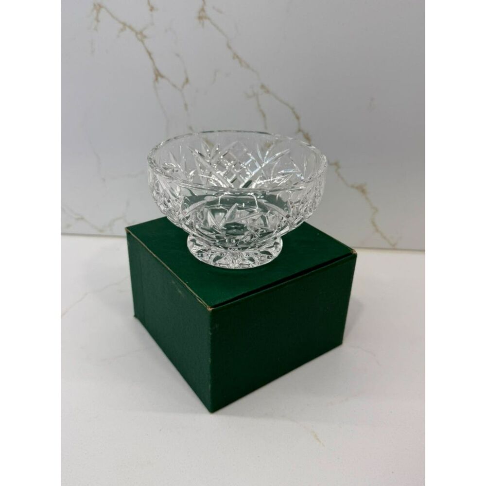 Vintage Bohemia Crystal Hand-Cut Crystal Footed Small Bowl/Candy Dish